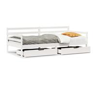 Daybed with Drawers Sofa Bed Guest White 90x200 cm Solid Wood Pine vidaXL