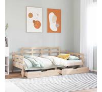 vidaXL Daybed with Drawers without Mattress 80x200 cm Solid Wood