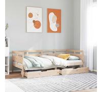 Daybed with Drawers Sofa Bed Sleeper Bed Guest Bed Solid Wood Pine vidaXL
