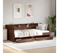 vidaXL Daybed with Drawers without Mattress Brown Oak 100x200 cm