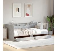 vidaXL Daybed with Drawers without Mattress Concrete Grey 100x200 cm