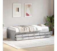 Daybed with Drawers Concrete Grey 90x190 cm Engineered Wood Trundle Sofa Bed XL