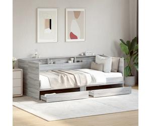 vidaXL Daybed with Drawers without Mattress Grey Sonoma 100x200 cm