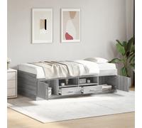 vidaXL Daybed with Drawers without Mattress Grey Sonoma 90x200 cm