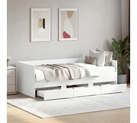 vidaXL Daybed with Drawers without Mattress White 75x190 cm Small Single