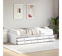 vidaXL Daybed with Drawers without Mattress White 90x190 cm Single