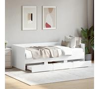 vidaXL Daybed with Drawers Sofa Bed Guest Bed White 90x190 cm Engineered Wood
