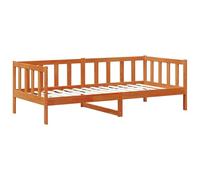 vidaXL Daybed with Headboard 3 pcs Wax Brown Solid Pine Wood, Modern Daybed, Rectangular, Durable Storage Bed, Versatile Compact Sleeping Solution, Solid Pine Furniture for Indoor Use