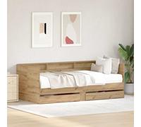 vidaXL Daybed with Headboard Artisan Oak 90 x 200 cm Engineered Wood