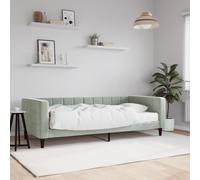 vidaXL Daybed with Mattress Light Grey 90x190 cm Velvet