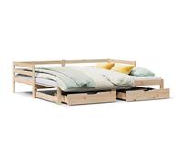 vidaXL Daybed with Trundle and Drawers Sofa Bed 80x200 cm Solid Wood Pine