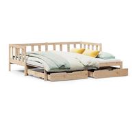 Daybed with Trundle and Drawers Sofa Bed Guest Bed Solid Wood Pine vidaXL