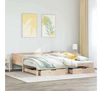 Daybed with Trundle and Drawers Sofa Bed Guest Bed Solid Wood Pine vidaXL