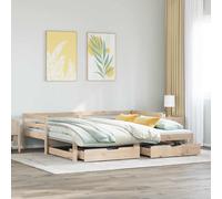vidaXL Daybed with Trundle and Drawers without Mattress 80x200 cm