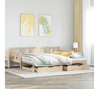 Daybed with Trundle and Drawers Sofa Bed Guest Bed Solid Wood Pine vidaXL