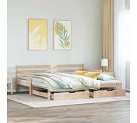 Daybed with Trundle and Drawers Sofa Bed Guest Bed Solid Wood Pine vidaXL