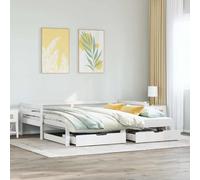 vidaXL Daybed with Trundle and Drawers without Mattress White 80x200 cm