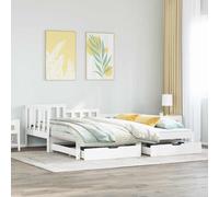 vidaXL Daybed with Trundle & Drawers Sofa Bed White 90x190 cm Solid Wood Pine