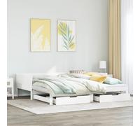 vidaXL Daybed with Trundle & Drawers Sofa Bed White 80x200 cm Solid Wood Pine