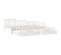 vidaXL Daybed with Trundle & Drawers Sofa Bed White 80x200 cm Solid Wood Pine
