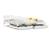 vidaXL Daybed with Trundle & Drawers Sofa Bed White 90x190 cm Solid Wood Pine