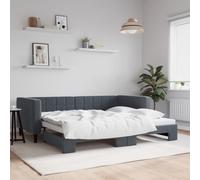 vidaXL Daybed with Trundle without Mattress Dark Grey 90x190 cm Single