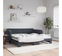 vidaXL Daybed with Trundle without Mattress Dark Grey 90x190 cm Single