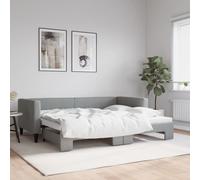 vidaXL Daybed with Trundle without Mattress Light Grey 90x190 cm Single
