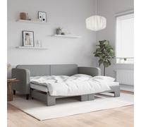 vidaXL Daybed with Trundle without Mattress Light Grey 90x190 cm Single
