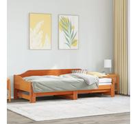 vidaXL Daybed with Trundle without Mattress Wax Brown 80x200 cm Solid Wood