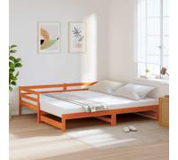 vidaXL Daybed with Trundle without Mattress Wax Brown 90x190 cm Single Solid Wood