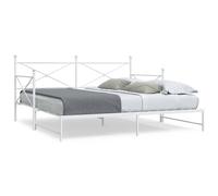 vidaXL Daybed with Trundle without Mattress White 100x190 cm Steel