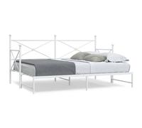 vidaXL Daybed with Trundle without Mattress White 75x190 cm Steel