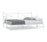 vidaXL Daybed with Trundle without Mattress White 80x200 cm Steel