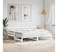 Vidaxl Daybed With Trundle Without Mattress White 90X200 Cm Solid Wood