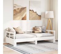 vidaXL Daybed without Mattress White 90x190 cm Solid Wood Pine (854956), White
