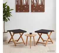 VidaXL Deck Chair 2 Pcs Solid Eucalyptus Wood Black