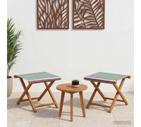 VidaXL Deck Chair 2 Pcs Solid Eucalyptus Wood Multicolour