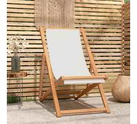 vidaXL Deck Chair Teak 56x105x96 cm Cream
