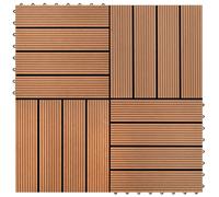 vidaXL Decking Tile 11 Pcs Floor Tile for Patio Balcony Garden Bathroom Pool Interlocking Flooring Tile for Spa Outdoor Flooring Brown