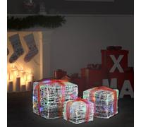 vidaXL Decorative Acrylic Christmas Gift Boxes 3 pcs Colourful, Clear