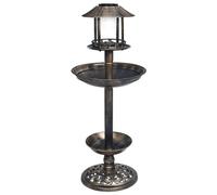 vidaXL Decorative Birdbath with Solar Powered LED Lights Plastic