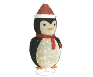 vidaXL Decorative Christmas Snow Penguin Figure LED Luxury Fabric 180cm Decor