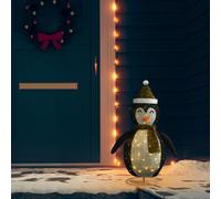 vidaXL Decorative Christmas Snow Penguin Figure LED Luxury Fabric 90cm
