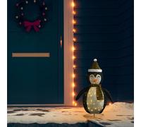 vidaXL Decorative Christmas Snow Penguin Figure LED Luxury Fabric Ornament