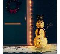 vidaXL Decorative Christmas Snowman Figure LED Luxury Fabric Xmas Decoration