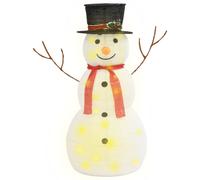 vidaXL Decorative Christmas Snowman Figure with LED Luxury Fabric 90cm Set