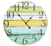 vidaXL Decorative Multicolour Wall Clock - Sturdy MDF Material - Retro Style - Large Dial - 60 cm diameter - 3 cm thickness - Battery Operated