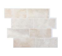 vidaXL Decorative Stickers 10 pcs Beige Marble 29.4 x 21.4 cm, Kitchen, Rectangular, Modern, GlossFinish, Enhancing Style with Functionality in Your Culinary Space, for Cooking