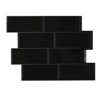 vidaXL Decorative Stickers 10 pcs Black 29.4 x 21.4 cm, Kitchen, Rectangular, Modern, GlossFinish, Enhancing Style with Functionality in Your Culinary Space, for Cooking
